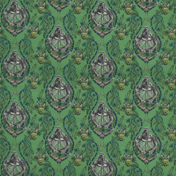 Silverback Linen in Green, Multipurpose Fabric by Clarke & Clarke