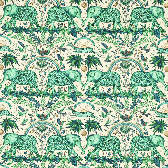 Zambezi Linen in Green, Multipurpose Fabric by Clarke & Clarke