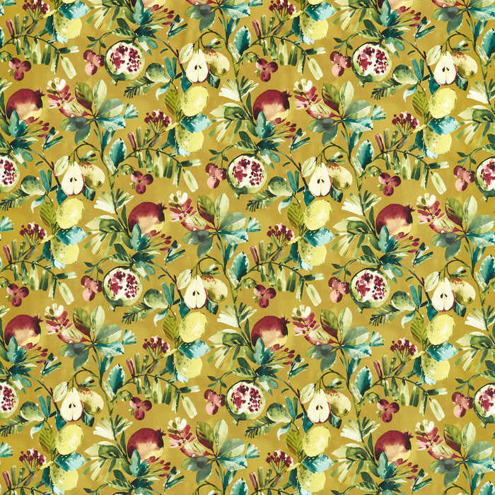 Fruta in Ochre Velvet, Multipurpose Fabric by Clarke & Clarke
