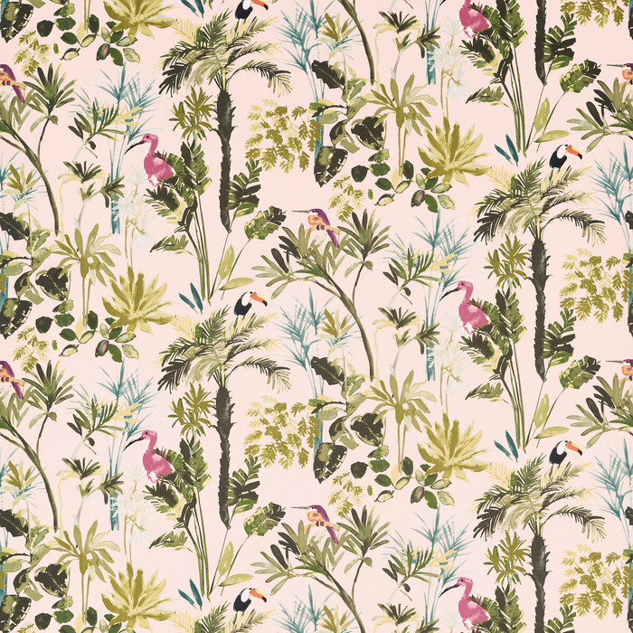 Palm in Blush Velvet, Multipurpose Fabric by Clarke & Clarke