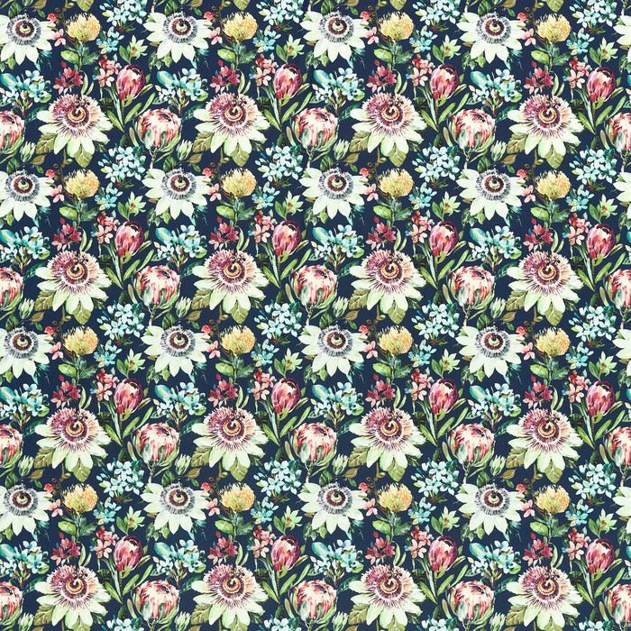 Paradise in Midnight Velvet, Multipurpose Fabric by Clarke & Clarke