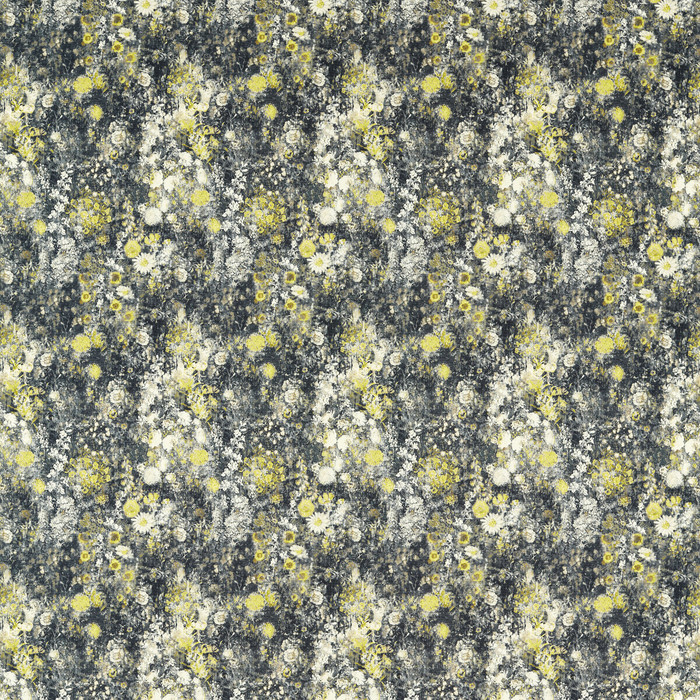 Rosedene in Charcoal/chartreuse, Multipurpose Fabric by Clarke & Clarke
