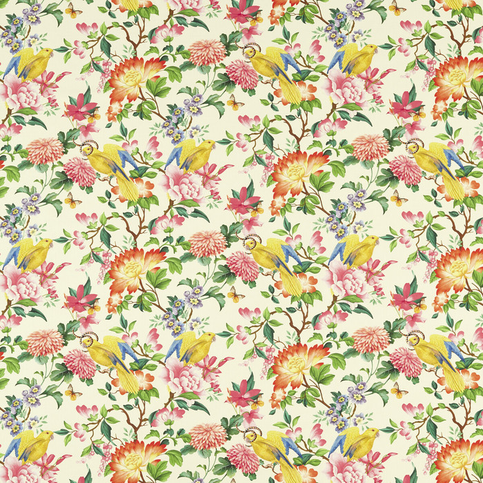 Golden Parrot in Ivory, Multipurpose Fabric by Clarke & Clarke