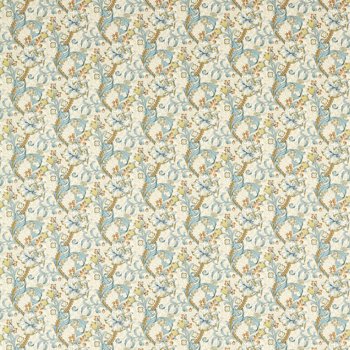 Golden Lily in Linen/teal, Multipurpose Fabric by Clarke & Clarke