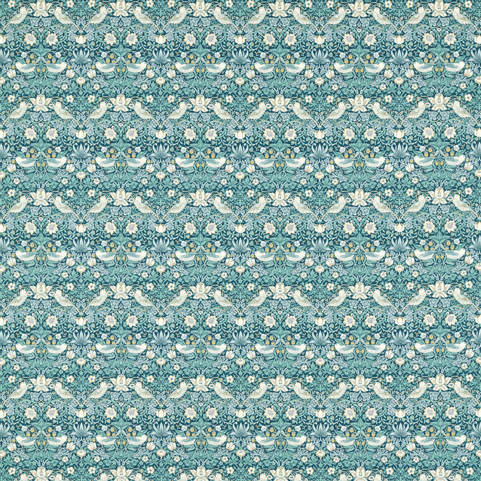 Strawberry Thief in Teal, Multipurpose Fabric by Clarke & Clarke
