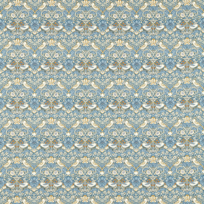 Strawberry Thief in Denim, Multipurpose Fabric by Clarke & Clarke