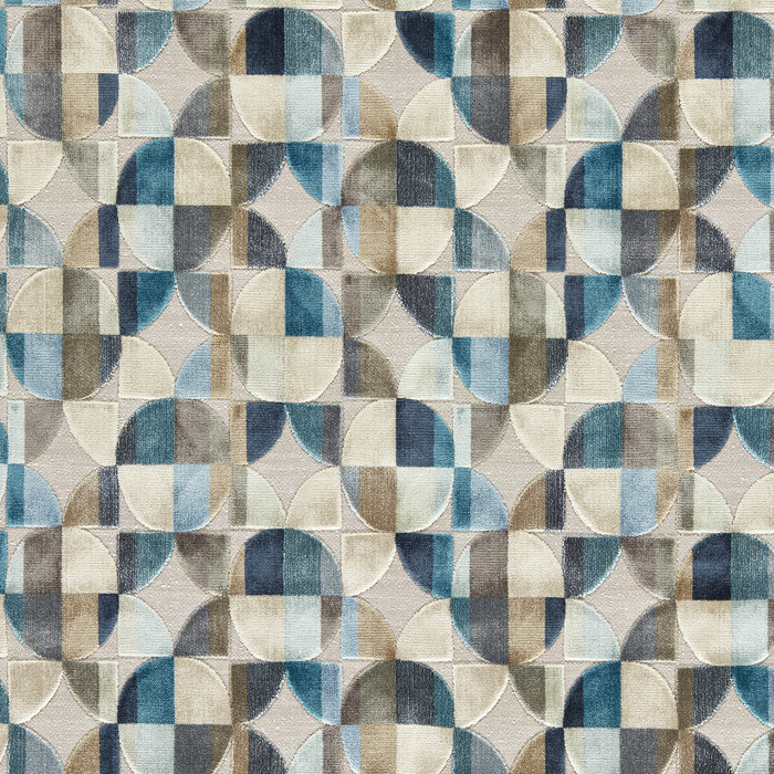 Delaunay in Denim, Upholstery Fabric by Clarke & Clarke