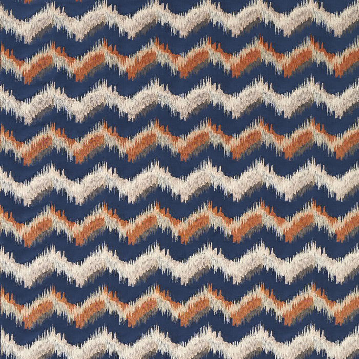 Sagoma in Midnight/spice, Upholstery Fabric by Clarke & Clarke