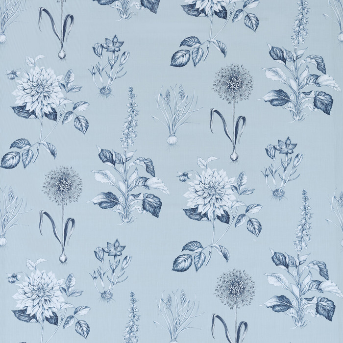 Roseraie in Denim, Multipurpose Fabric by Clarke & Clarke