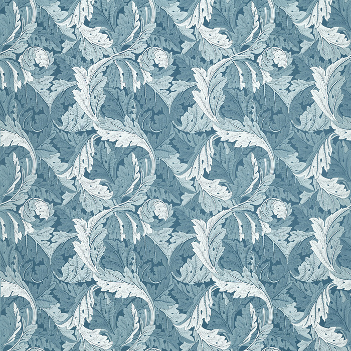 Acanthus Jacquard in Denim, Upholstery Fabric by Clarke & Clarke