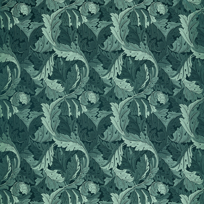 Acanthus Jacquard in Teal, Upholstery Fabric by Clarke & Clarke
