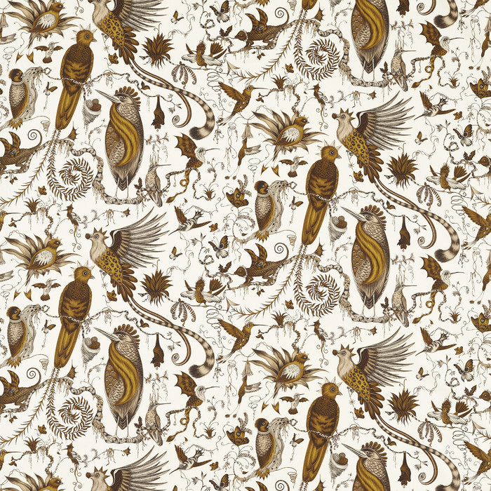 Quetzal in Gold, Upholstery Fabric by Clarke & Clarke