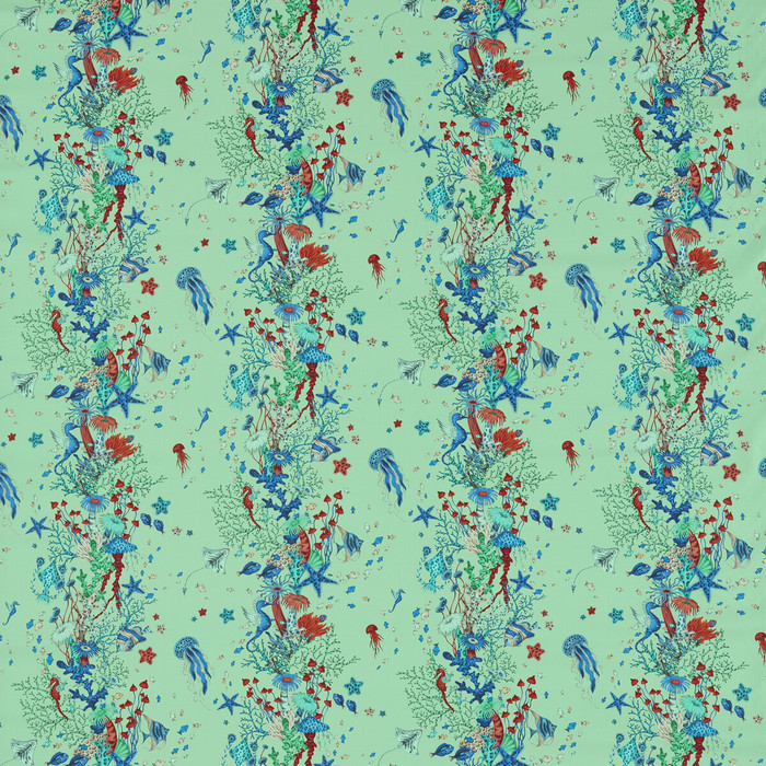Seaforest in Aqua, Upholstery Fabric by Clarke & Clarke