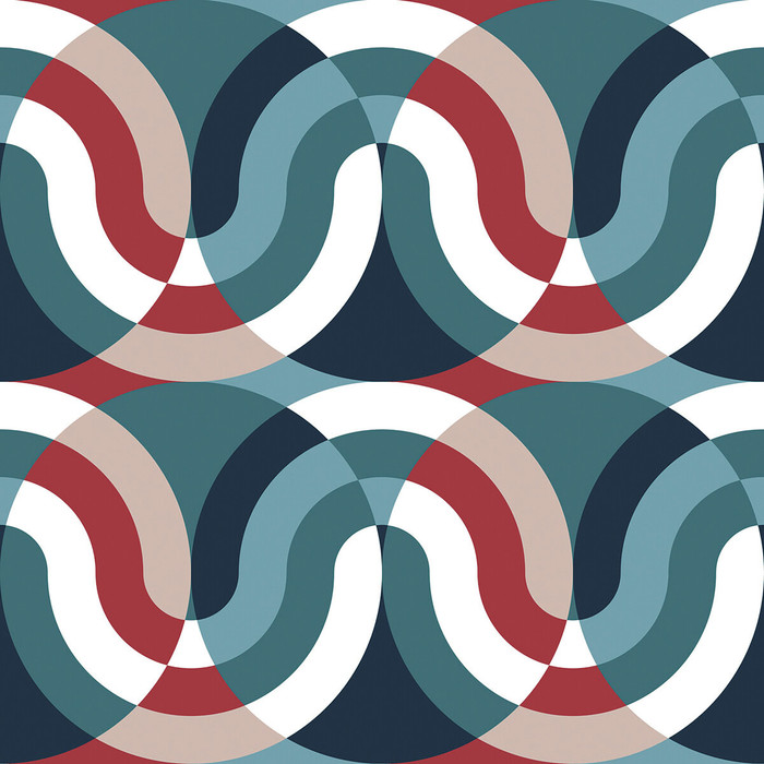 Kimi in Azul/rojo, Multipurpose Fabric by Gaston Y Daniela