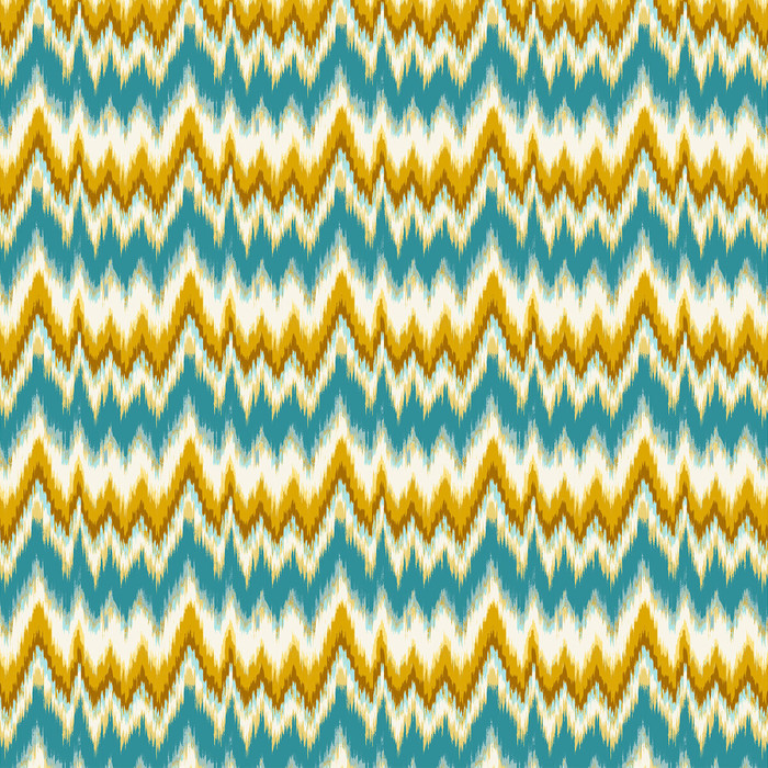 Cala Figuera in Turquesa/ocre, Multipurpose Fabric by Gaston Y Daniela