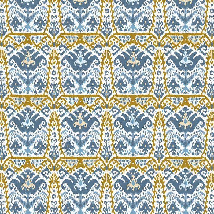 Doga in Azul/oro, Upholstery Fabric by Gaston Y Daniela