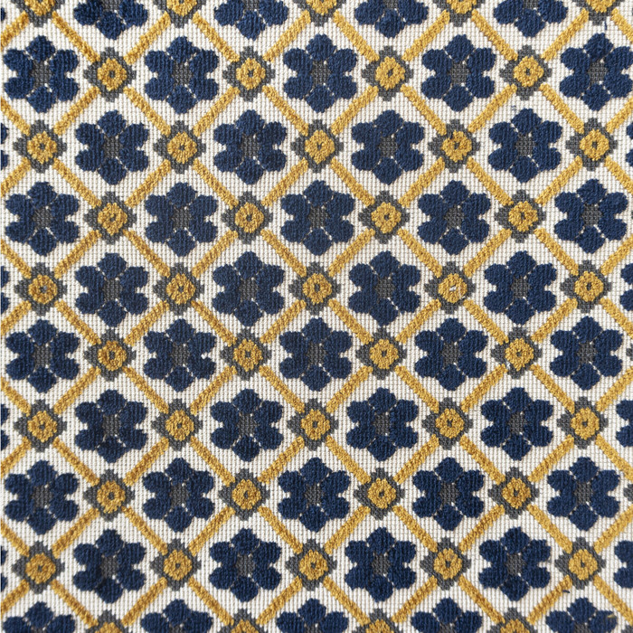 Fruela in Navy/ocre, Upholstery Fabric by Gaston Y Daniela