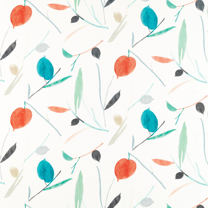 Oxalis in Pimento/marine, Multipurpose Fabric by Scion