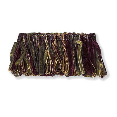 Ribbon Loop Fringe in Aubergine, Trim Fabric by Kravet Couture