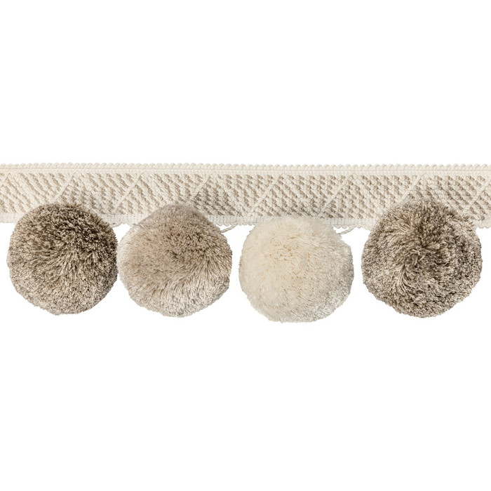 Phuket Poms in Stone, Trim Fabric by Kravet Couture