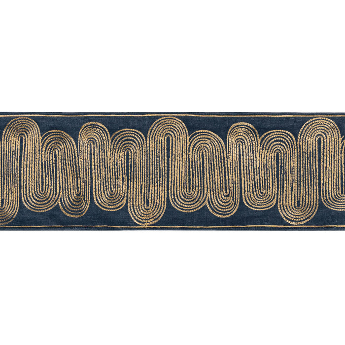Ischia Tape in Gold/navy, Trim Fabric by Kravet Couture