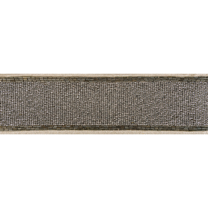 Luxe Bead Tape in Graphite, Trim Fabric by Kravet Couture
