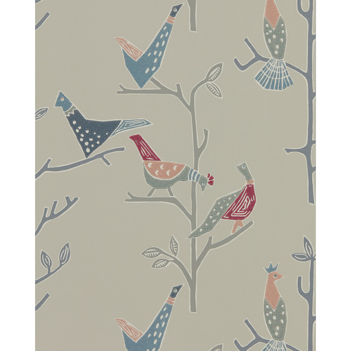 Passaro in Rose/steel, Wallcovering by Scion