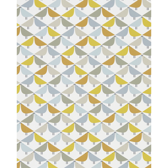 Lintu Wp in Dandelion/butterscotch/pebble, Wallcovering by Scion