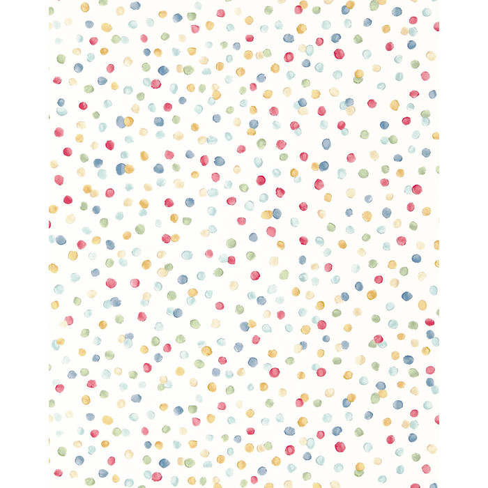Lots Of Dots in Pistachio/pimento/denim, Wallcovering by Scion