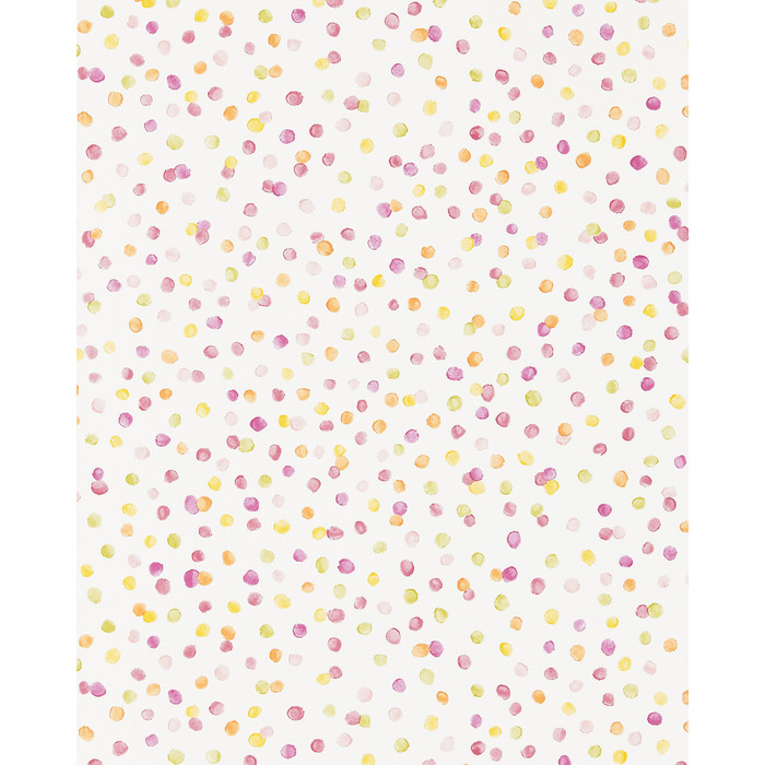 Lots Of Dots in Blancmange/raspberry/citrus, Wallcovering by Scion