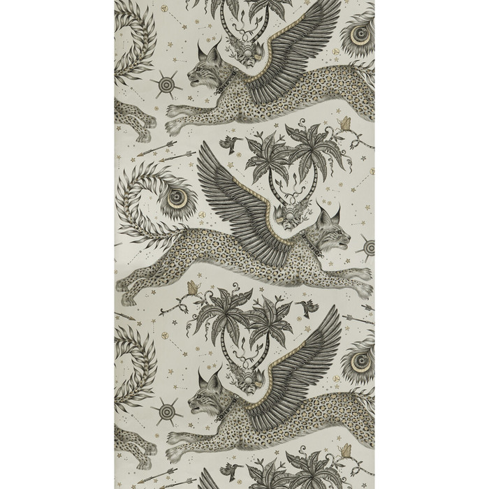 Lynx in Gilver, Wallcovering by Clarke & Clarke
