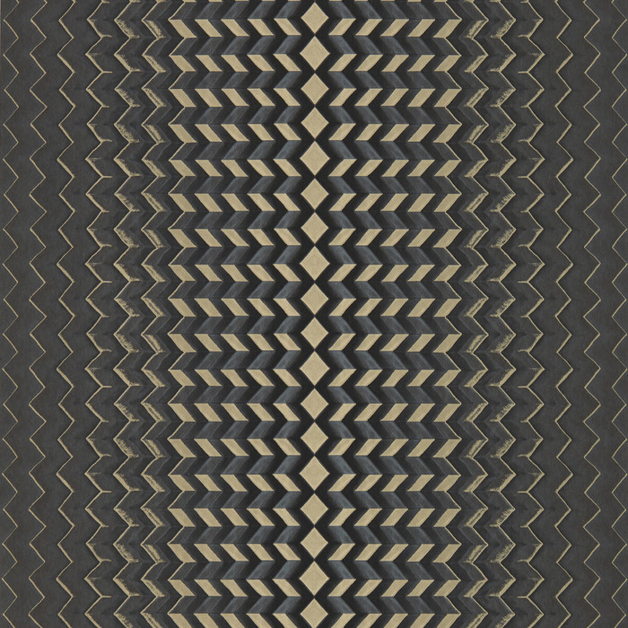 Fragment in Charcoal/gold Wp, Wallcovering by Clarke & Clarke