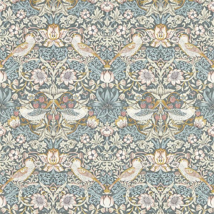 Strawberry Thief in Slate Wp, Wallcovering by Clarke & Clarke