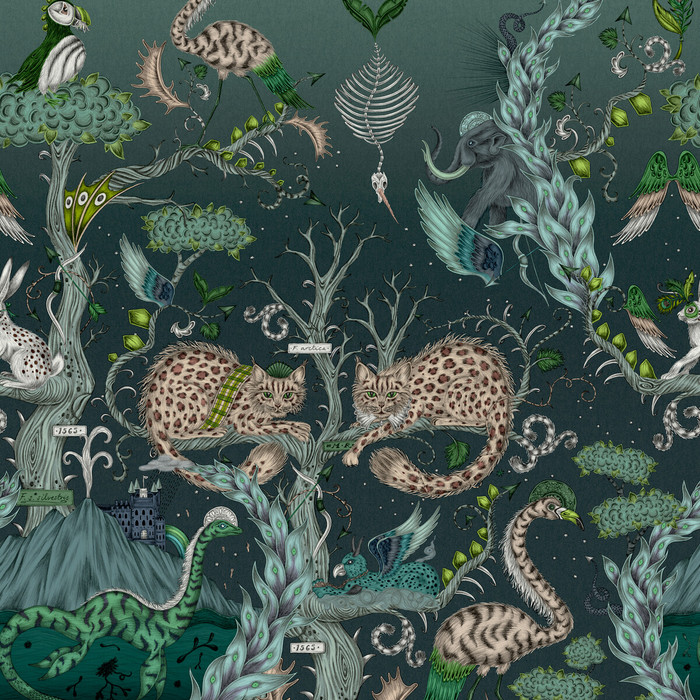 Highland in Wonder/lagoon Wp, Wallcovering by Clarke & Clarke