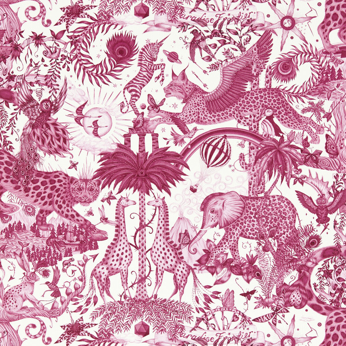 Paradise Lost in Berry Wp, Wallcovering by Clarke & Clarke