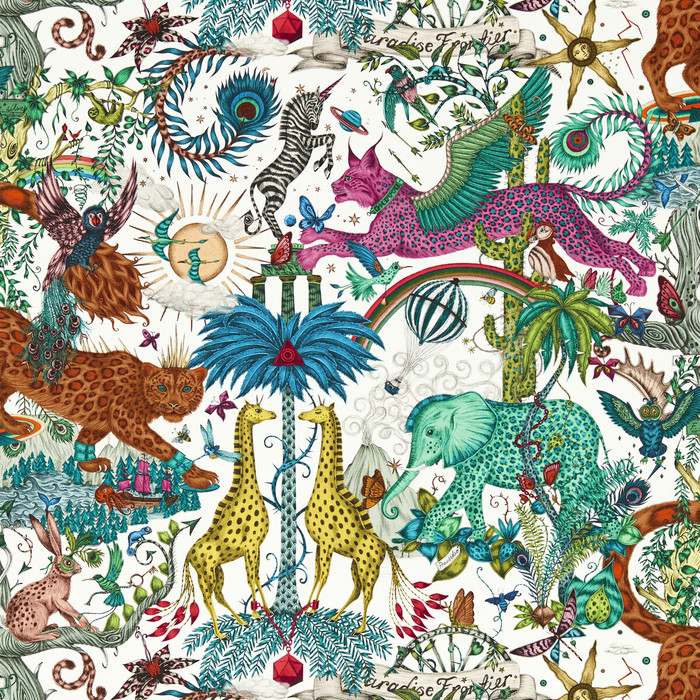 Paradise Lost in Ivory Wp, Wallcovering by Clarke & Clarke