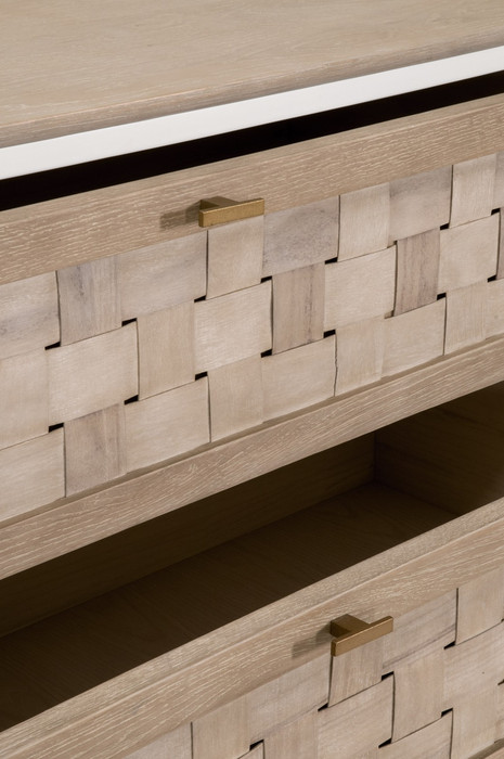 Essentials For Living - Weave Entry Cabinet in Smoke Gray Oak, White Painted Oak