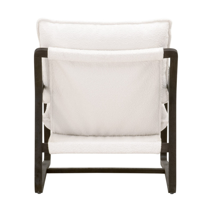 Essentials For Living - Hamlin Club Chair in LiveSmart Boucle Snow, Matte Brown Oak