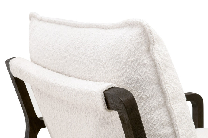 Essentials For Living - Hamlin Club Chair in LiveSmart Boucle Snow, Matte Brown Oak