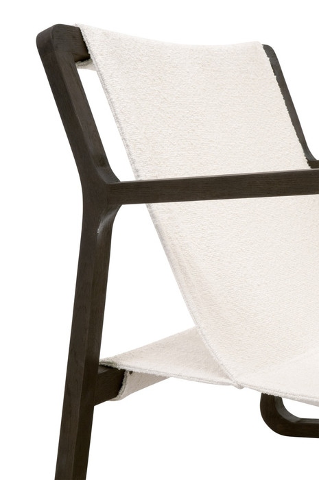 Essentials For Living - Hamlin Club Chair in LiveSmart Boucle Snow, Matte Brown Oak