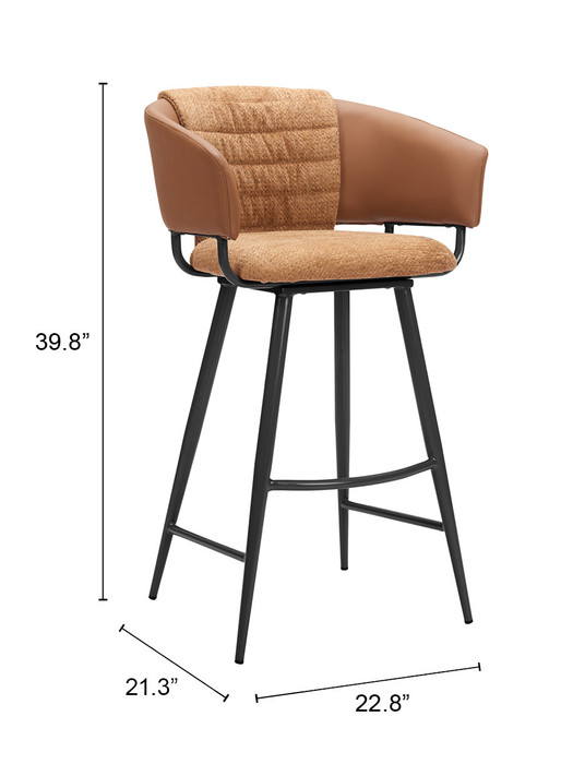 Zuo Modern Juno Barstool (Set of 2) Brown
