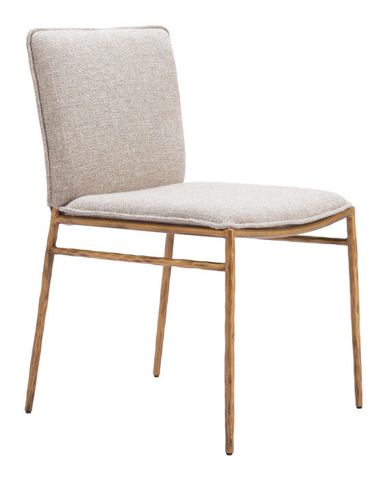 Zuo Modern Nordvest Dining Chair Beige & Gold