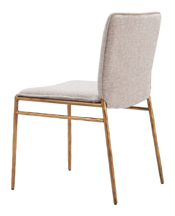 Zuo Modern Nordvest Dining Chair Beige & Gold