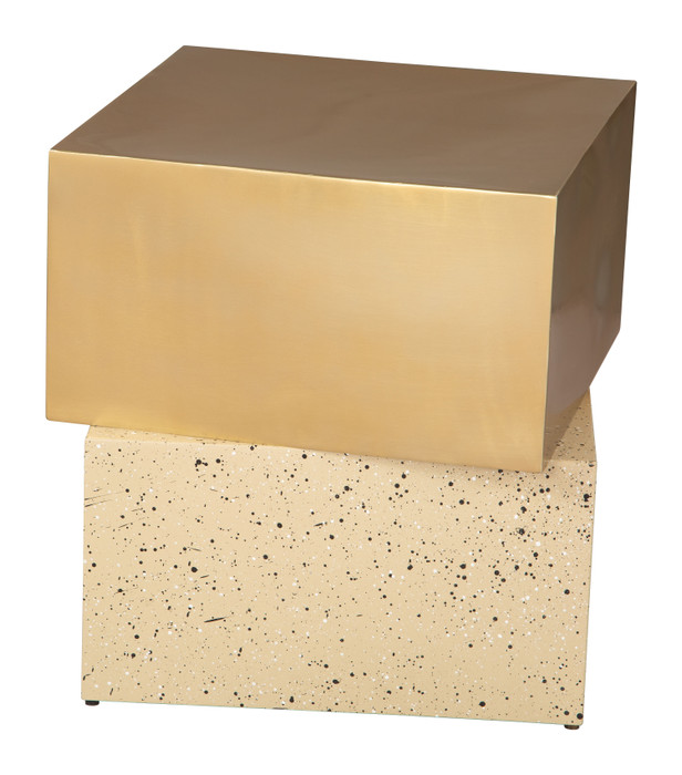 Zuo Modern Cinza Side Table Gold & Beige
