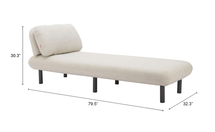 Zuo Modern Aperto Chaise Beige