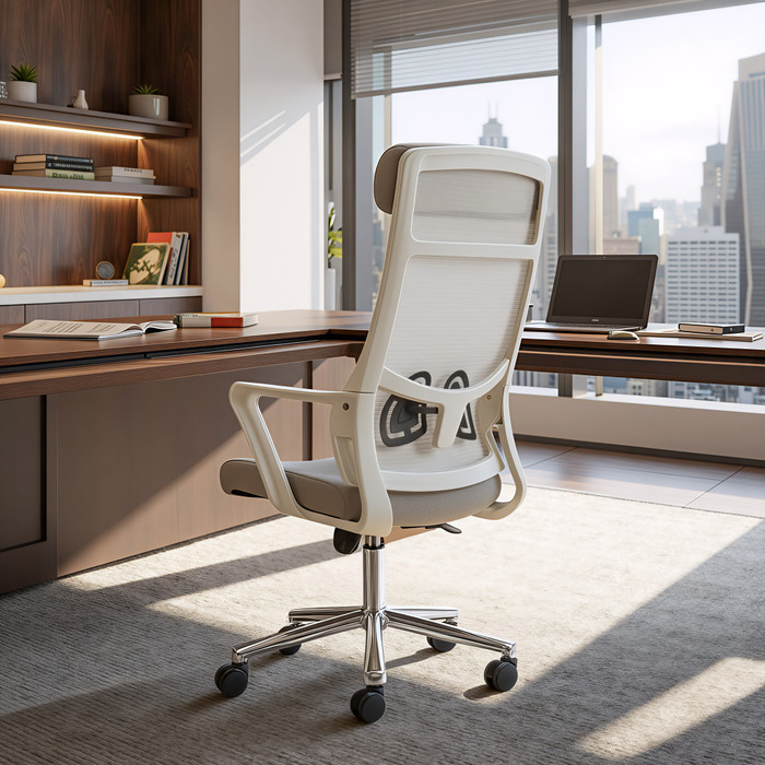 Zuo Modern Jett High Back Office Chair Light Gray