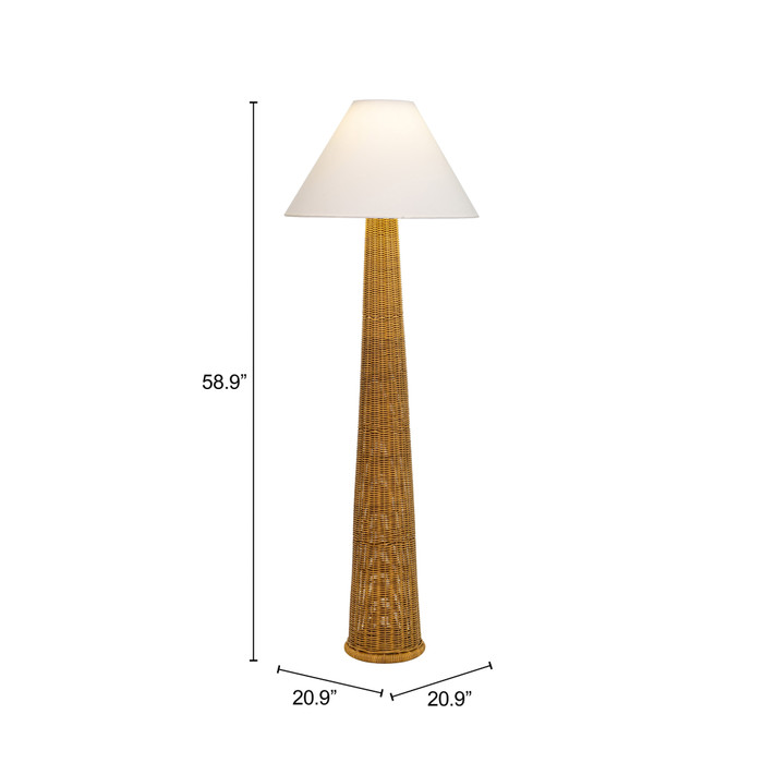 Zuo Modern Palmia Solar Floor Lamp Natural