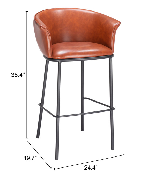 Zuo Modern Garston Barstool Brown
