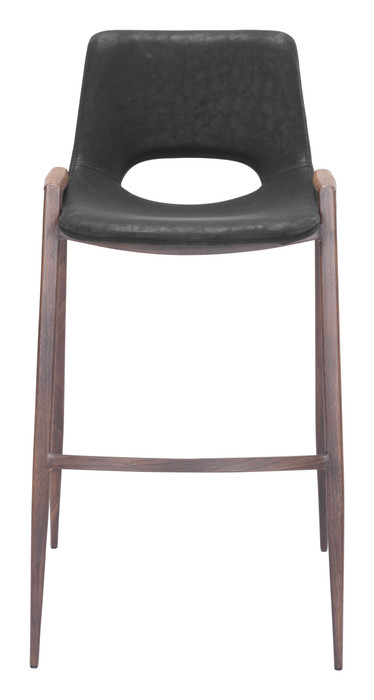Zuo Modern Desi Barstool (Set of 2) Black & Walnut