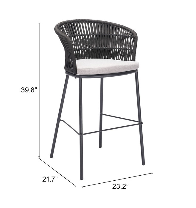 Zuo Modern Freycinet Barstool (Set of 2) Black